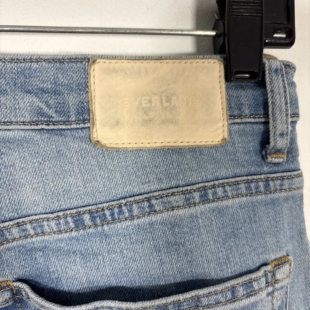 Everlane Cheeky Bootcut Denim Jean Stretch Light Wash Sunbleached Blue 27 Crop